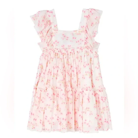 Brand New Baby Girl Floral Flutter Sleeve Dress with Diaper Cover Size 18M, NWT - Picture 1 of 3